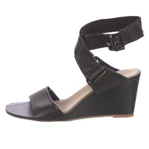 Rag & Bone “Damien” Leather Wedge Sandal, Black size 8